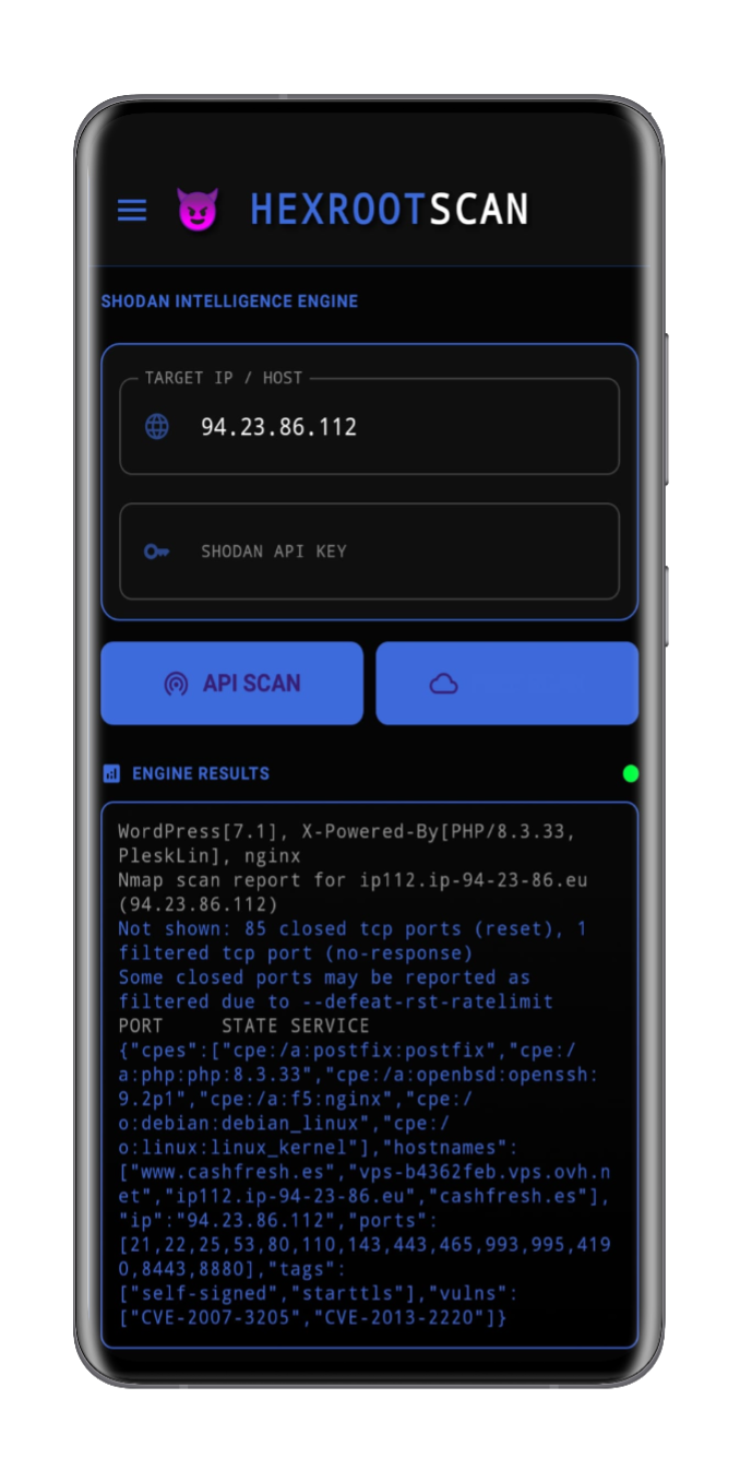 HexRootScan security interface
